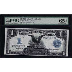 1899 $1 Black Eagle Silver Certificate Note Fr.233 PMG Gem Uncirculated 65EPQ