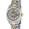 Image 1 : Rolex Ladies Two Tone 14K Slate Grey Diamond 26MM Datejust Wristwatch