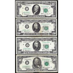 Lot of 1963A $10$20/$20/$50 Federal Reserve Star Notes