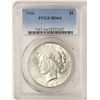 Image 1 : 1926 $1 Peace Silver Dollar Coin PCGS MS64