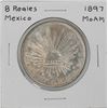 Image 1 : 1897 MO AM Mexico 8 Reales Caps & Rays Silver Coin
