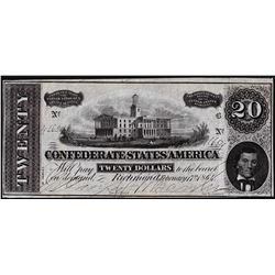 1864 $20 Confederate States of America Note