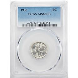 1936 Mercury Dime Coin PCGS MS66FB