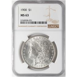 1900 $1 Morgan Silver Dollar Coin NGC MS63