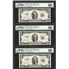 Image 1 : Lot of (3) Consecutive 1953C $2 Legal Tender Notes Fr.1512 PMG Gem Uncirculated 66EPQ