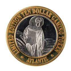 .999 Fine Silver Atlantis Casino & Resort Reno, NV $10 Limited Edition Gaming Token