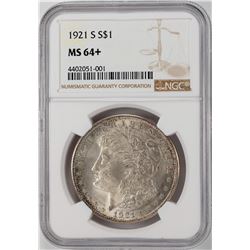 1921-S $1 Morgan Silver Dollar Coin NGC MS64+