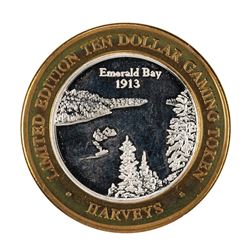 .999 Fine Silver Harveys Resort Lake Tahoe, Nevada $10 Limited Edition Gaming Token