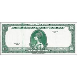 1929 Ten Unit American Bank Note Test Note As Made Ink Smear ERROR