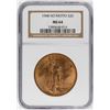 Image 1 : 1908 $20 No Motto Saint Gaudens Double Eagle Gold Coin NGC MS64