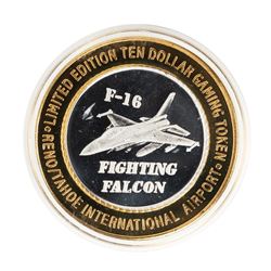 .999 Silver Reno/Tahoe International Airport $10 Casino Limited Edition Gaming Token