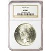 Image 1 : 1923 $1 Peace Silver Dollar Coin NGC MS65
