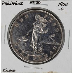 1903-S Philippines One Peso Silver Coin