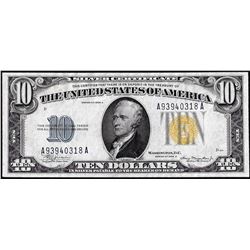 1934A $10 North Africa WWII Emergency Issue Silver Certificate Note