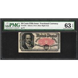 1874 50 Cent Fifth Issue Fractional Currency Note Fr.1381 PCGS Choice New 63PPQ