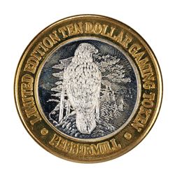 .999 Silver Peppermill Hotel Casino Reno $10 Casino Gaming Token Limited Edition