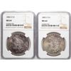 Image 1 : Lot of 1884-O & 1885-O $1 Morgan Silver Dollar Coin NGC MS64