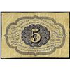 Image 2 : July 17, 1862 5 Cent 1st Issue Fractional Currency note