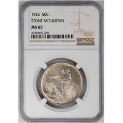 1925 Stone Mountain Memorial Commemorative Half Dollar Coin NGC MS65