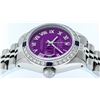 Image 6 : Rolex Ladies Stainless Steel Purple Diamond & Sapphire Datejust Wristwatch