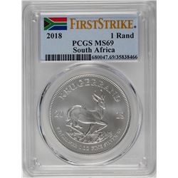 2018 South Africa Krugerrand Silver Coin PCGS MS69 First Issue