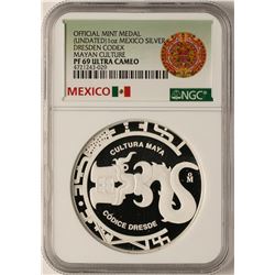 Undated Mexico Silver Dresden Codex Silver Medal NGC PF69 Ultra Cameo