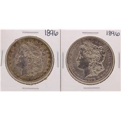 Lot of (2) 1896 $1 Morgan Silver Dollar Coins
