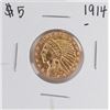 Image 1 : 1914 $5 Liberty Head Half Eagle Gold Coin