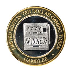 .999 Silver Gambler Reno, Nevada $10 Casino Limited Edition Gaming Token