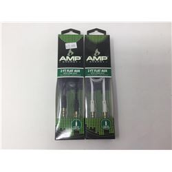 Lot of Two Amp 2ft Aux Cables