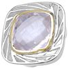 Image 1 : Rhodium Plated Rose Quartz(10cts) Ring (~Size 8.5) (~weight 11g), Suggested Retail Value $200 (Estim