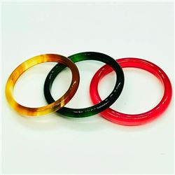 Three Eternity Style Agate Ring (~weight 2.2g), Suggested Retail Value $40