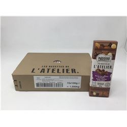 Lot of Nestle L'AtelierRaisins, Almonds & Hazelnut Bars (15 x 100g)