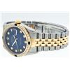 Image 7 : Rolex Mens 2 Tone 14K Blue Vignette Diamond & Sapphire Datejust Wristwatch