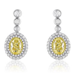 18k Two Tone Gold 2.39CTW Diamond Earrings, (VS1-VS2/VS1-SI1/G-H)