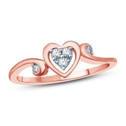 14K Rose Gold 0.09CTW Diamond Ring, (I1-I2/H-I)