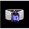 Image 2 : 14KT Two-Tone Gold 4.53 ctw Tanzanite and Diamond Ring