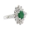 Image 1 : 1.67 ctw Emerald and Diamond Ring - 14KT White Gold