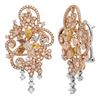 Image 1 : 18k Three Tone Gold 5.96CTW Multicolor Dia and Pink Diamond and Diamond Earrings