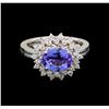 Image 2 : 14KT White Gold 1.79 ctw Tanzanite and Diamond Ring