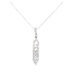 0.51 ctw Diamond Icicle Pendant with Chain - 14KT White Gold