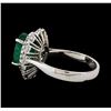 Image 3 : 3.53 ctw Emerald and Diamond Ring - 14KT White Gold