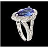 Image 4 : 2.75 ctw Tanzanite and Diamond Ring - 14KT White Gold