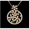 Image 1 : 14KT Tri-Tone Gold 2.32 ctw Diamond Pendant With Chain