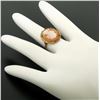 Image 3 : 18k Yellow Gold Carved Shell Cameo Ring w/ Etched Textured Frame