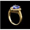 Image 4 : 14KT Yellow Gold 2.86 ctw Tanzanite and Diamond Ring