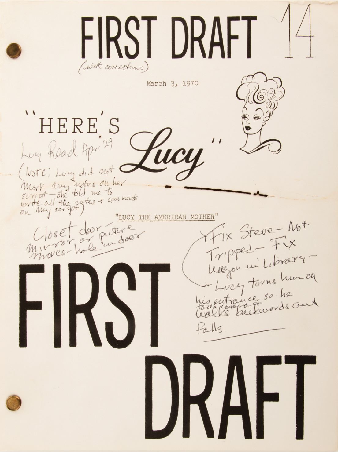 Lucille Ball (40+) scripts from The Lucy Show, Here's Lucy, and Life ...