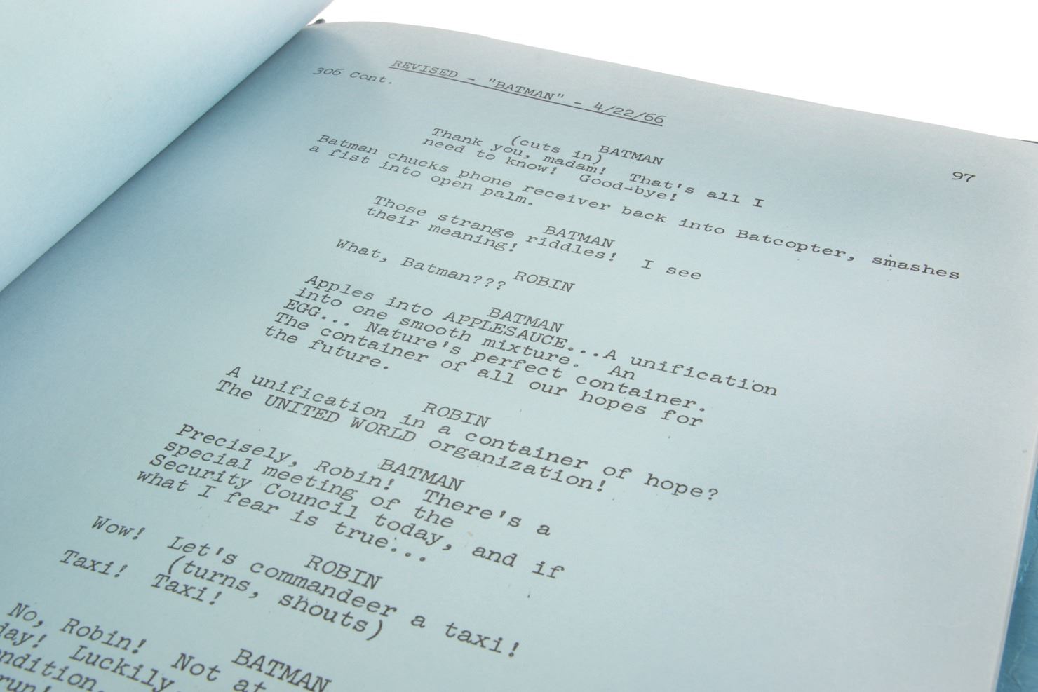 Batman cast signed Final Draft shoot script.