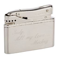 Judy Garland personalized lighter from husband Mickey Deans.