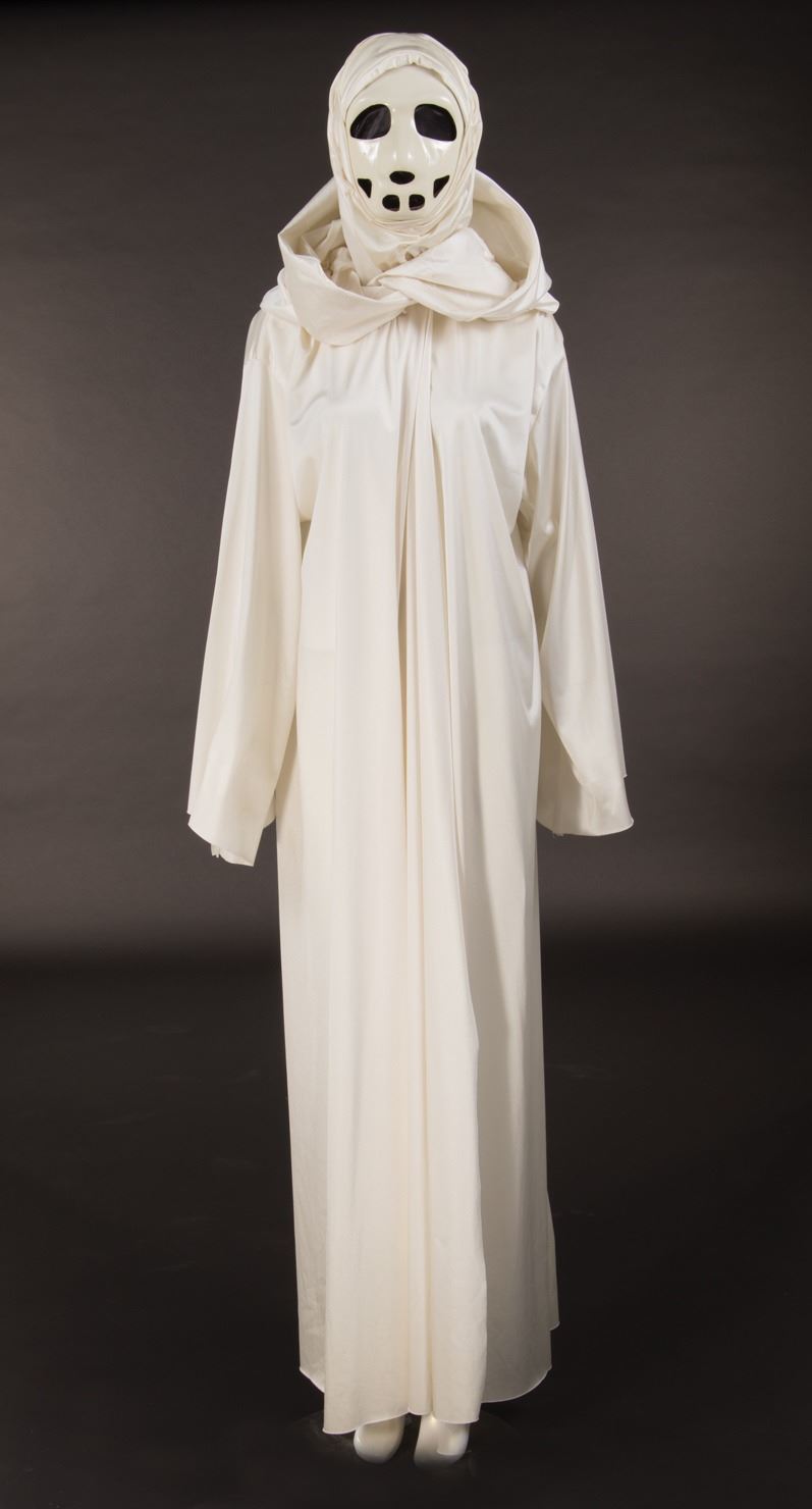Carousel women's ceremonial robe and mask from Logan's Run.